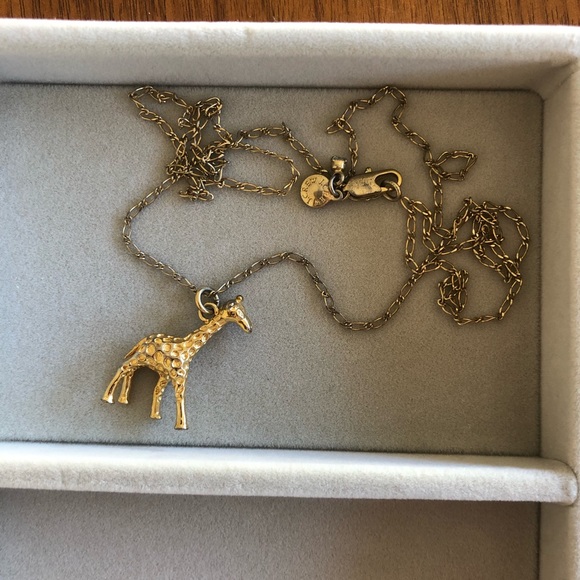 J Crew Gold Giraffe Pendant Necklace 